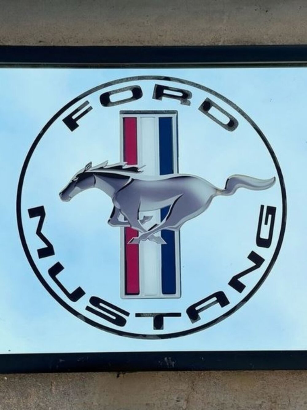 Vintage Framed Ford Mustang Wall Mirror